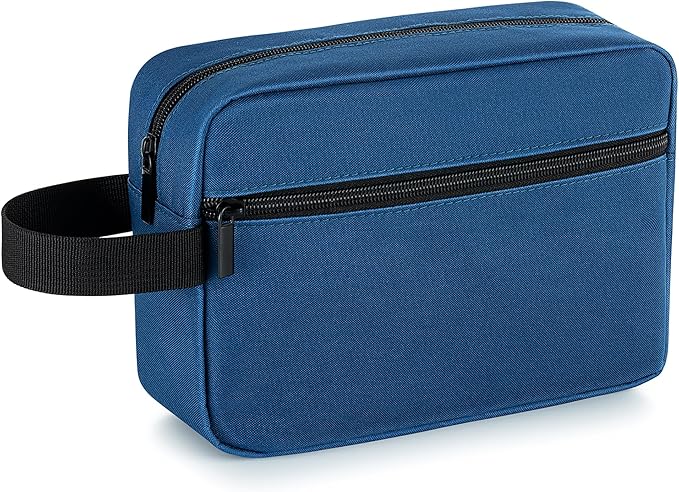 Elviros Travel Toiletry Bag for Women and Men, Lightweight Makeup Bag Hanging Dopp Kit with Shaving Compartment Cosmetic Organizer Small Tool Bag Travel Essentials, Navy Blue