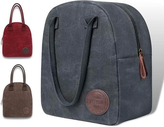 Lunch Tote Bag Box for Professional Women Men Reusable Insulated, Leakproof Waterproof Thermal Cooler Food Handbags High Capacity for Travel Work Picnic (Elegant Gray)