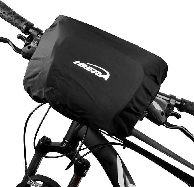 Ibera Bike Handlebar Bag for Camera Equipment, Clip-on Quick Release Bicycle Bag with Rain Cover and Map Sleeve, Medium (IB-HB4)