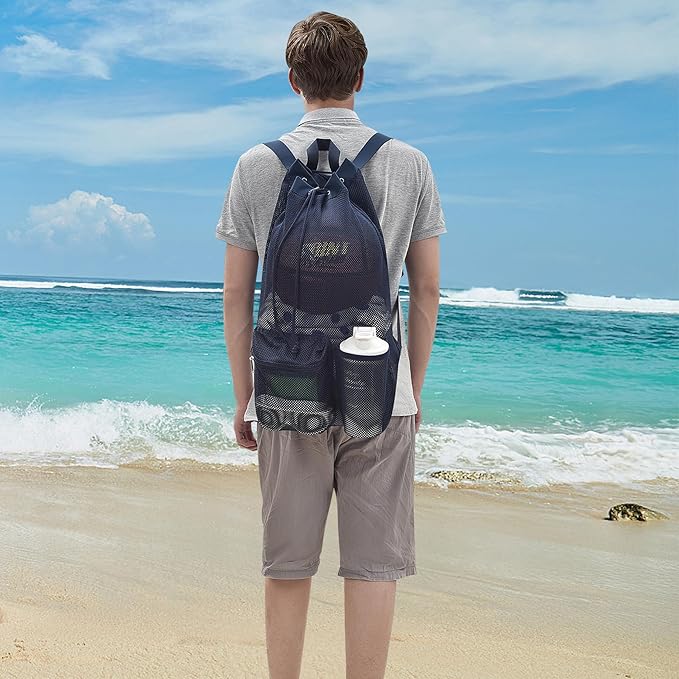 Mildbeer Large Drawstring Backpack for Men Women Athletic Gym Sports Workout Beach Swimming Commuting Travel