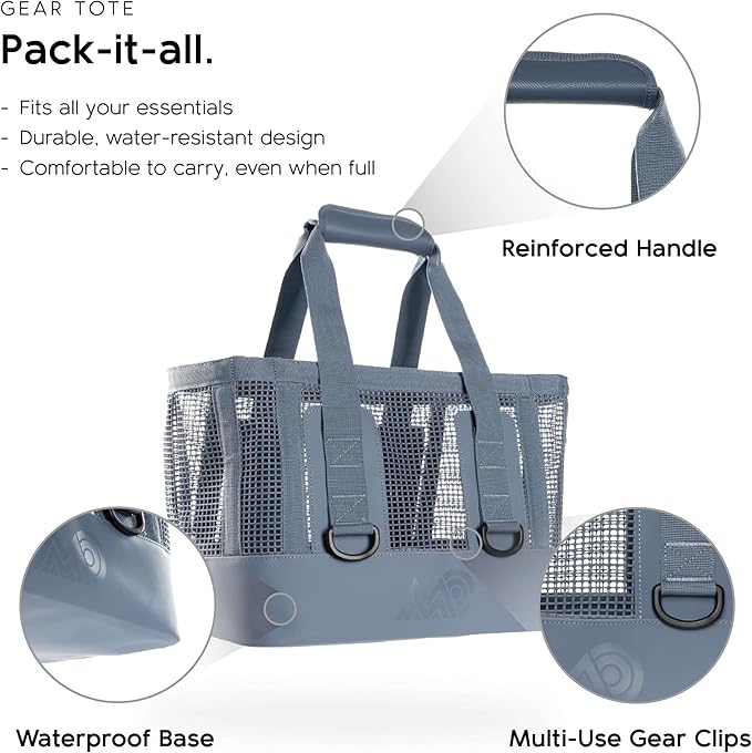 MISSION Boat Gear CASSI Heavy-Duty Outdoor Tote and Waterproof Marine-Grade Mesh Boat Bags