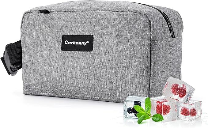Cerbonny Small Cooler Bag Freezable Lunch Bag for Work School Travel, Leak-proof, Insulated, PVC Free, BPA Free, Waterproof, Easy to Clean
