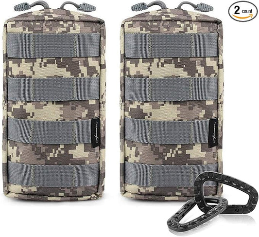 FUNANASUN 2 Pack Molle Pouches Tactical Pouch Small Molle Pouch Compact Water-Resistant EDC Pouch Molle Bag