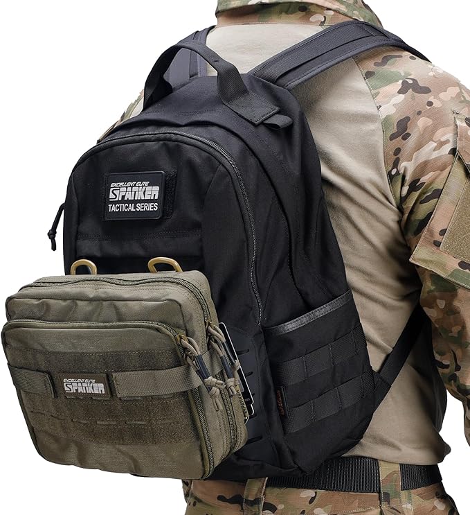 EXCELLENT ELITE SPANKER Tactical Molle Admin Pouch Utility Organizer EDC Medical Bag Utility EDC Tool Pouch with Shoulder Strap Attachment Pouches Waist Bag