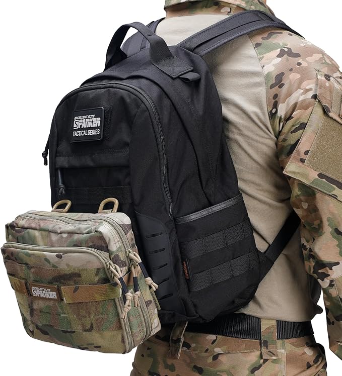 EXCELLENT ELITE SPANKER Tactical Molle Admin Pouch Utility Organizer EDC Medical Bag Utility EDC Tool Pouch with Shoulder Strap Attachment Pouches Waist Bag