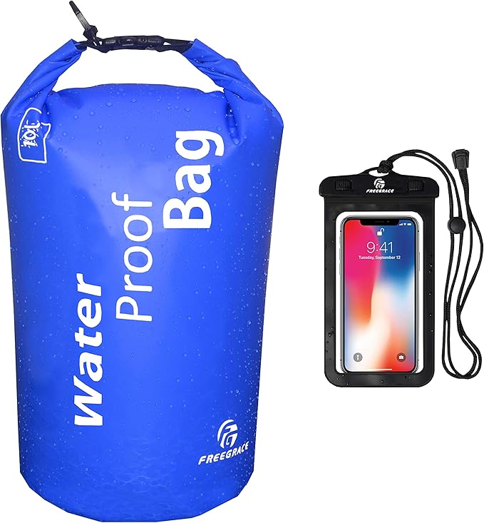 Waterproof Dry Bag - Lightweight Dry Sack with Seals and Waterproof Case - Float on Water - Keeps Gear Dry for Kayaking, Beach, Rafting, Boating, Hiking, Camping and Fishing