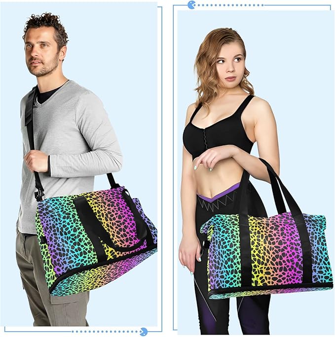 Women's Weekender Duffle Bag for Travel and Gym with Toiletry and Shoes Compartment