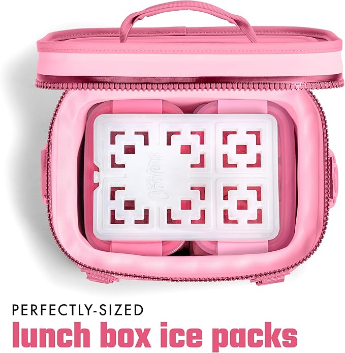 Cool Coolers Fashion Ice by Fit & Fresh, 4 Pack XL Slim Ice Packs, Unique Ice Pack Design for Womens Lunch Bag, Space Saving Reusable Ice Packs for Lunch Boxes, Cooler Ice Packs, Pearl White, 4PK
