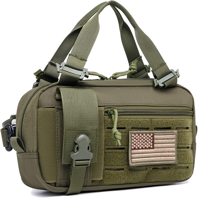Molle Admin Pouch with Laser Cutting Loop,Car EDC EMT Molle Pouches, Large Capacity Tactical Pouch, EDC Pouch Organizer Include US Flag