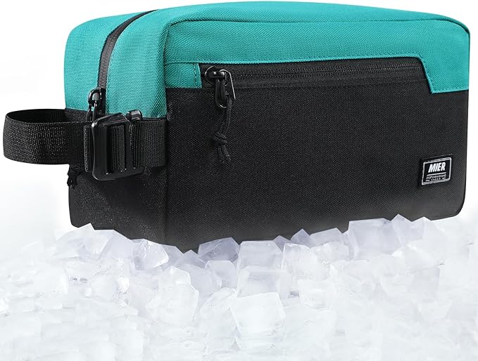 MIER Freezable Snack Bags Small Frozen Mini Cooler Lunch Bag Freezer Insulated Pouch for Kids Adults Work School Travel On-the-go, Blue/Black