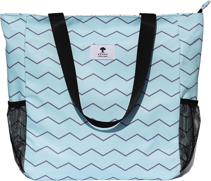 ESVAN Original Floral Water Resistant Large Tote Bag Shoulder Bag for Gym Beach Travel Daily Bags Upgraded