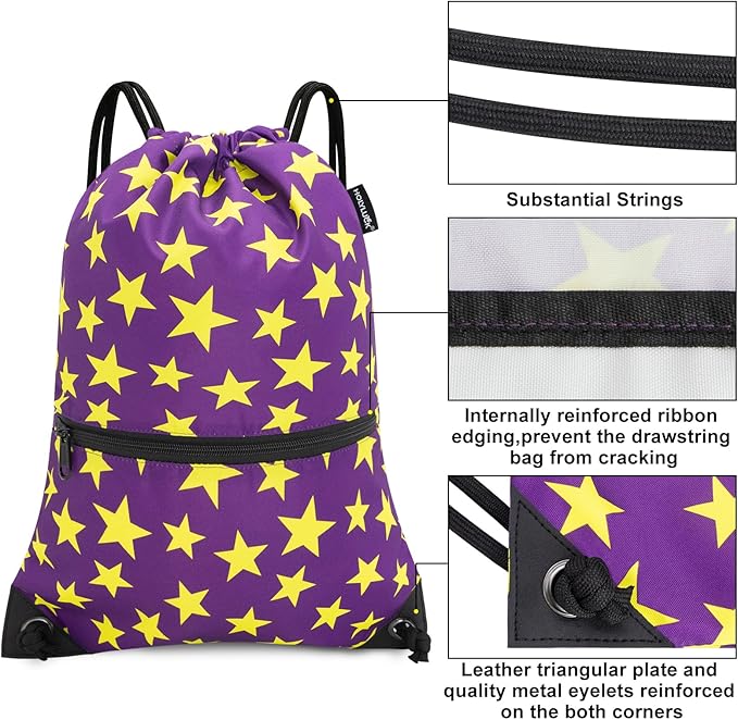 HOLYLUCK Drawstring Backpack Bag Sport Gym Sackpack