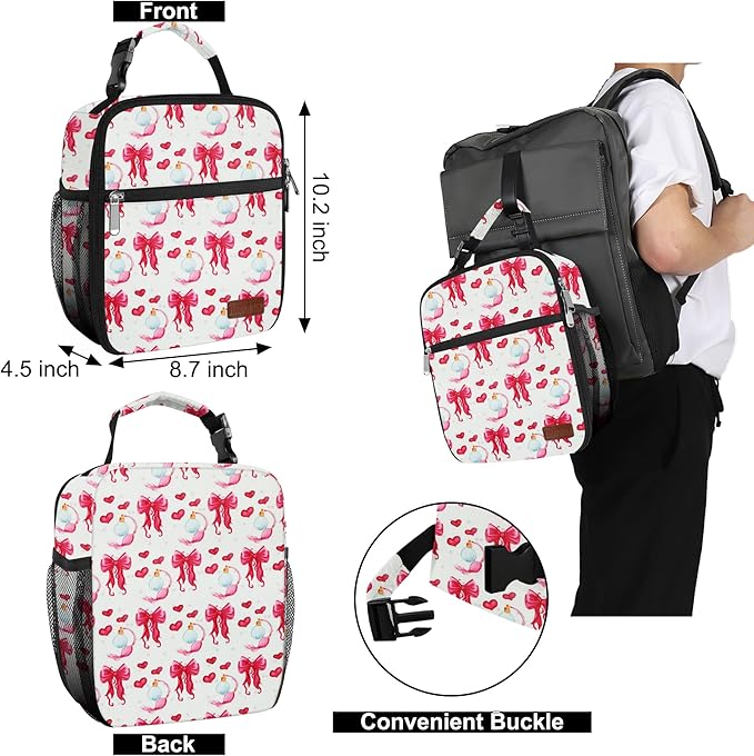 Lunch Box for Men & Women Durable Lunch Bag for Adults Reusable Small Lunchbox Bowknot