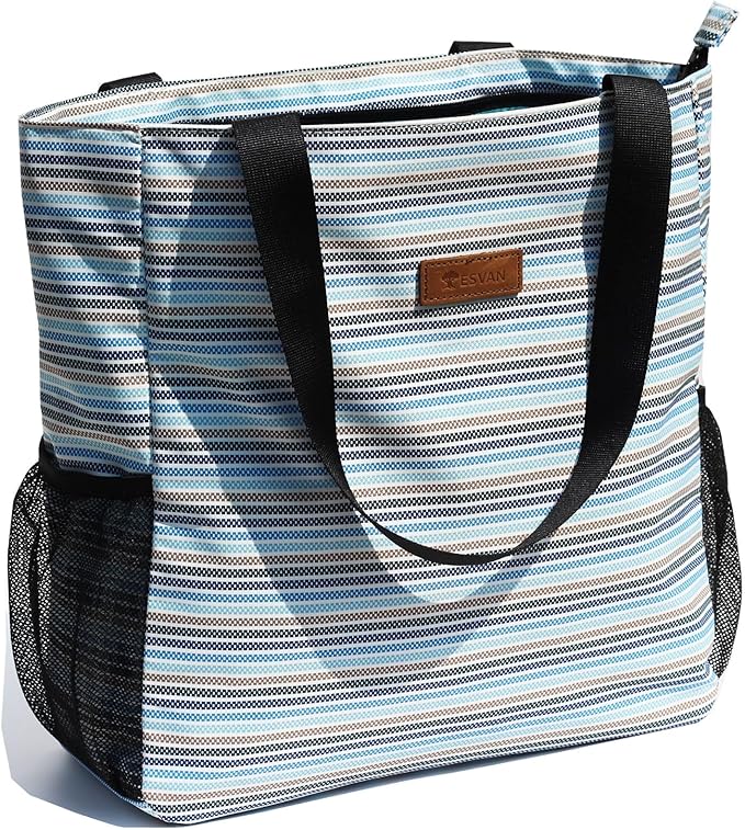 ESVAN Original Floral Water Resistant Large Tote Bag Shoulder Bag for Gym Beach Travel Daily Bags Upgraded