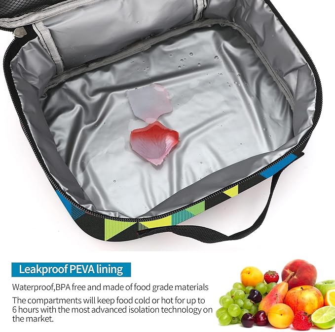 rickyh style Lunch Bag, Polyester, 10 x 8 x 3.7 in, Fits 6 Cans or One Person's Lunch