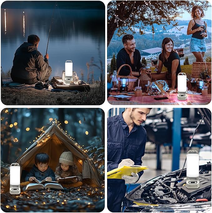 Solar Powered LED Portable Camping Lantern 4500mAh Rechargeable 1000 Luminaid 6500K Waterproof and 4 Brightness Dimmable, Ideal Camping Lights for Home Power Outages, Outdoor Survival Gear