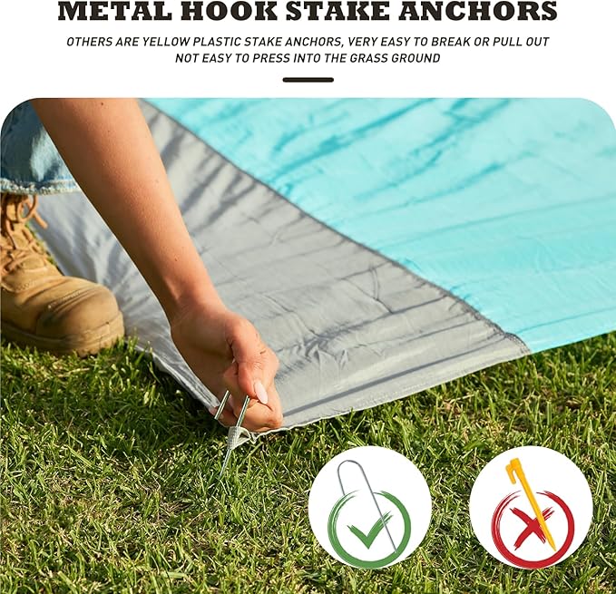 AlphaBeing Beach Blanket – Oversized 84"x84" Sandproof, Waterproof, Quick-Dry Mat for 1–7 Adults