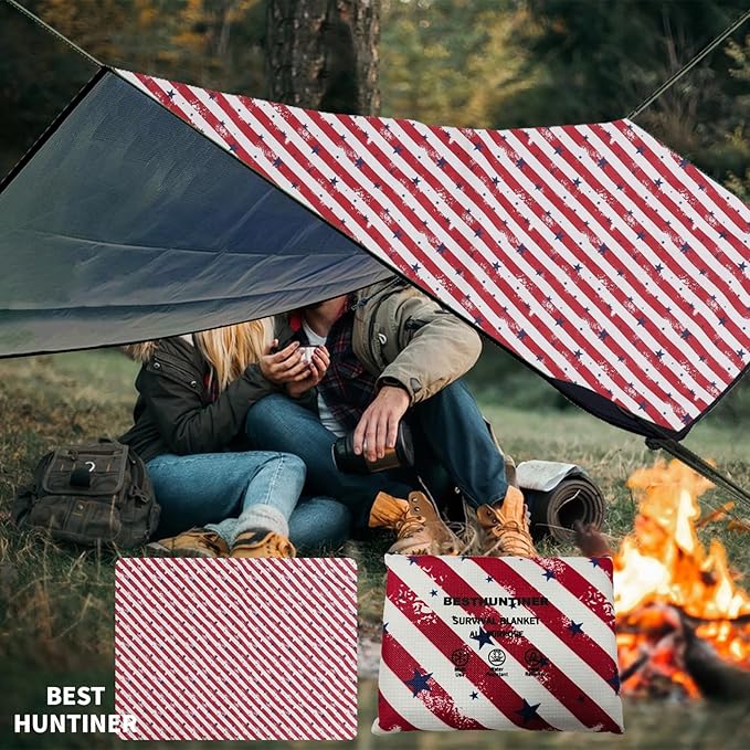Heavy Duty Survival Blanket -Multifunctional Reflective Tarp Thermal Blanket - 60" x 83" Waterproof Sandproof for Camping Hiking Outdoors Multifunctional Emergency Blanket…