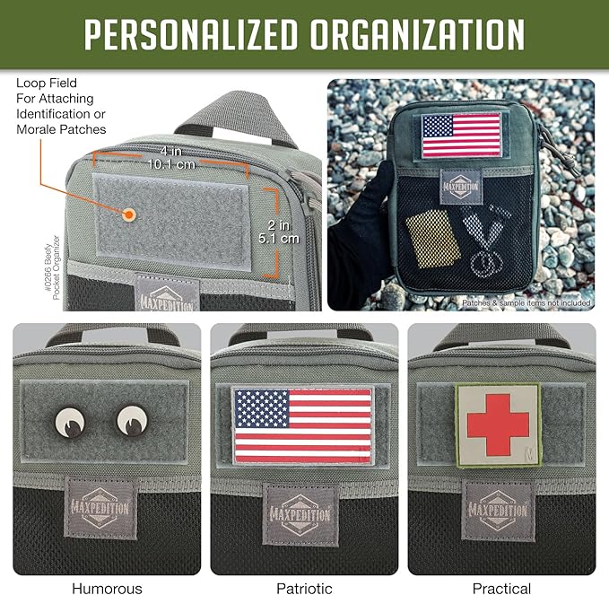 MAXPEDITION Beefy Pocket Organizer, Compact, MOLLE-Compatible, 1000D Nylon Tactical Pouch, Everyday Carry Tool and Gear Storage for Outdoor, Tactical, Survival, 0266