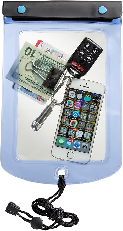 WaterSeals Waterproof Zip Multipurpose Pouch, Blue, Tablet (8x6.875)