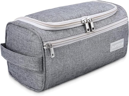 Pantheon Travel Toiletry Bag for Men and Women, Travel bag for Toiletries, Valentines Day Gifts for Men, Travel Bathroom Bag, Mens Travel Bag Hanging Toiletry Organizer Toiletry Kit (Gray)