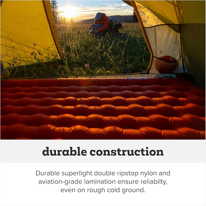 Big Agnes Rapide SL - Insulated Sleeping Pad, Ultralight, All Season Compact Backpacking and Hiking, Pumphouse Sack Included, Orange, 20x78 Long