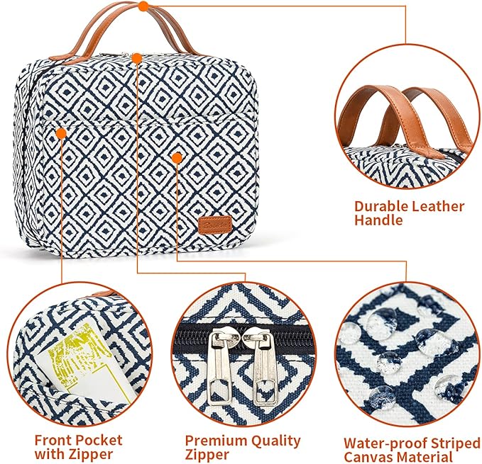 Hanging Travel Toiletry Bag,Large Capacity Cosmetic Travel Toiletry Organizer for Women with 4 Compartments & 1 Sturdy Hook,Perfect for Travel/Daily Use/Christmas