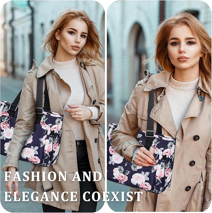Lunch Bag Lunch Box Women - Large Tote Lunch Bags Men Women: Leakproof Insulated Lunch Cooler Bag for Adults, Peony 14L