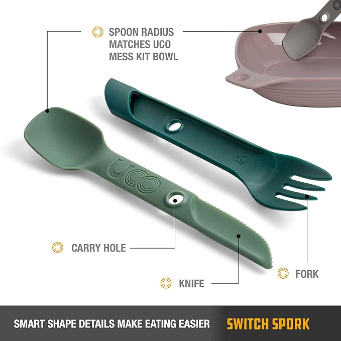 UCO Switch Spork 2-Piece Integrated Camping Utensil Set