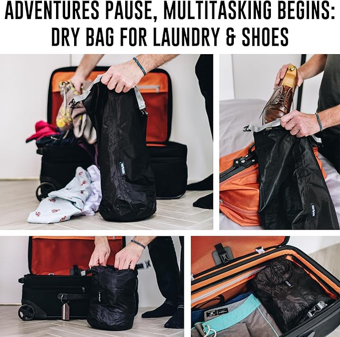 Side by Side Dry Bag 10 Liter Ultralight Waterproof – Lightweight Compression Sack for Kayaking, Hiking, Beach & Travel – CORDURA Fabric Stuff Sack for Wet Clothes, Gym Gear, Marine & Outdoor Use