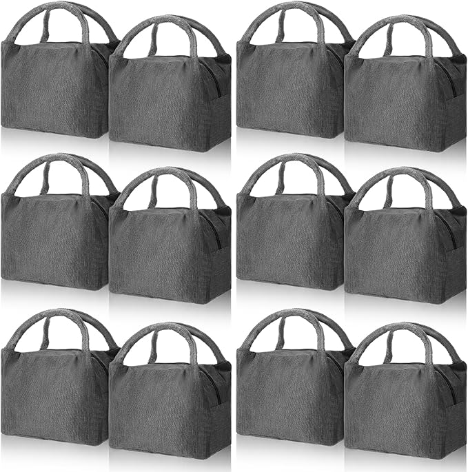 Chunful 12 Pcs Lunch Bags Bulk Insulated Reusable Lunch Bags Pouch with Aluminum for Women Adult School Office Work Employees