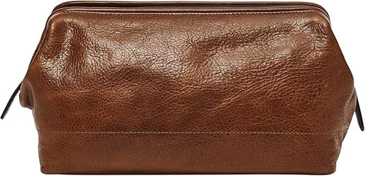 Fossil Men's Leather Travel Shave Dopp Kit