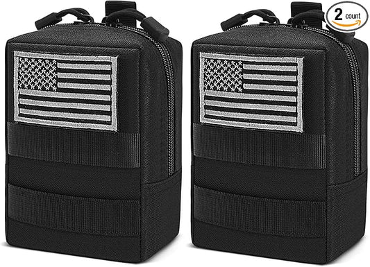 FUNANASUN 2 Pack Molle Pouches Tactical Pouch Small Molle Pouch Compact Water-Resistant EDC Pouch Molle Bag