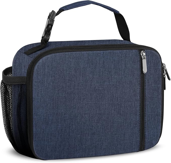 esouler Lunch Box Kids Insulated Lunch Bag for Boys & Girls Durable Children Lunchbox for School with Water Bottle Holder-Blue