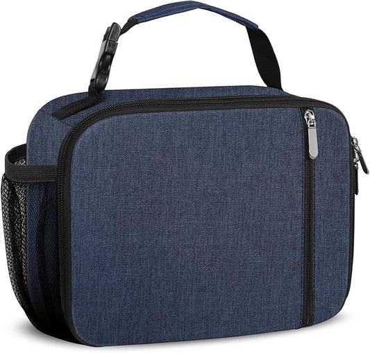 esouler Lunch Box Kids Insulated Lunch Bag for Boys & Girls Durable Children Lunchbox for School with Water Bottle Holder-Blue