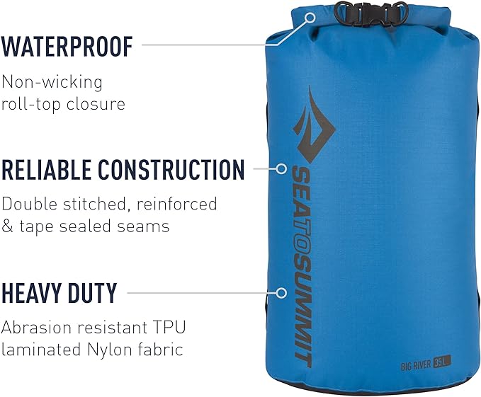 Sea to Summit Big River Dry Bag, Ultra-Durable Roll-Top Dry Storage