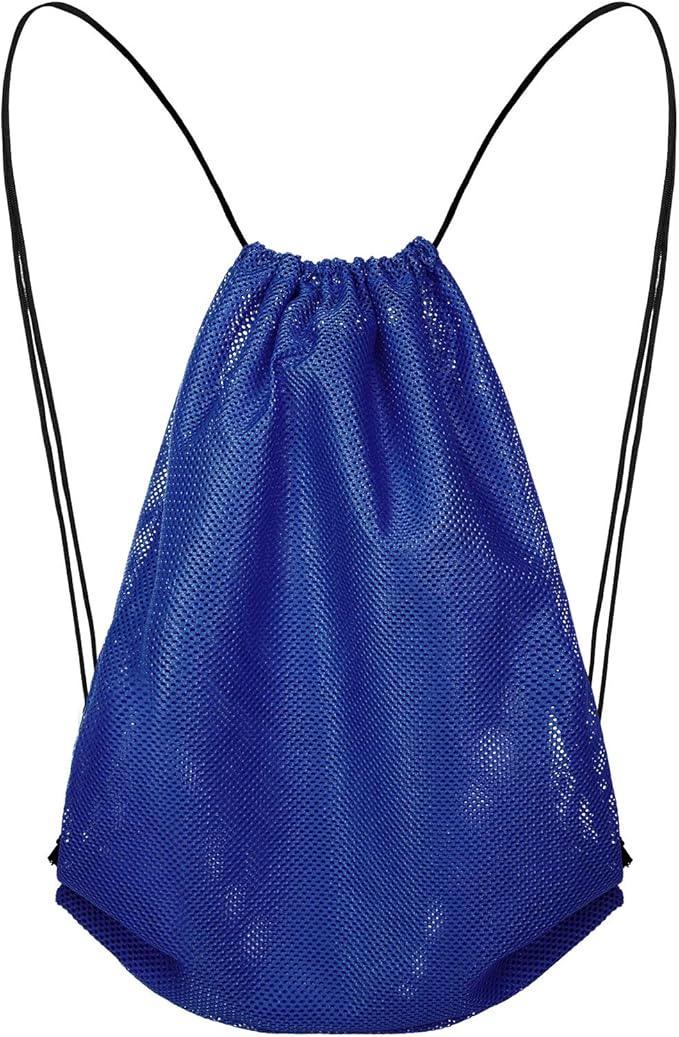 Frienda Mesh Drawstring Backpack Bag Multifunction Mesh Bag for Swimming, Gym, Clothes (Dark Blue) One piece