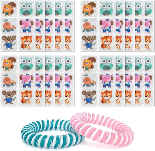 120 Pack Mosquito Patches Stickers for Adult Kids, Resealable Stickers with 2Pack Mosquito Bracelet, Mosquito Patches for Kids, Mosquito Patches Stickers for Outdoor Camping & Travel