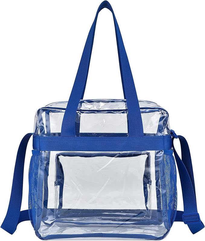 USPECLARE Clear Tote Stadium Approved, Security Travel & Gym Clear Bag for Work Sports Games Concerts