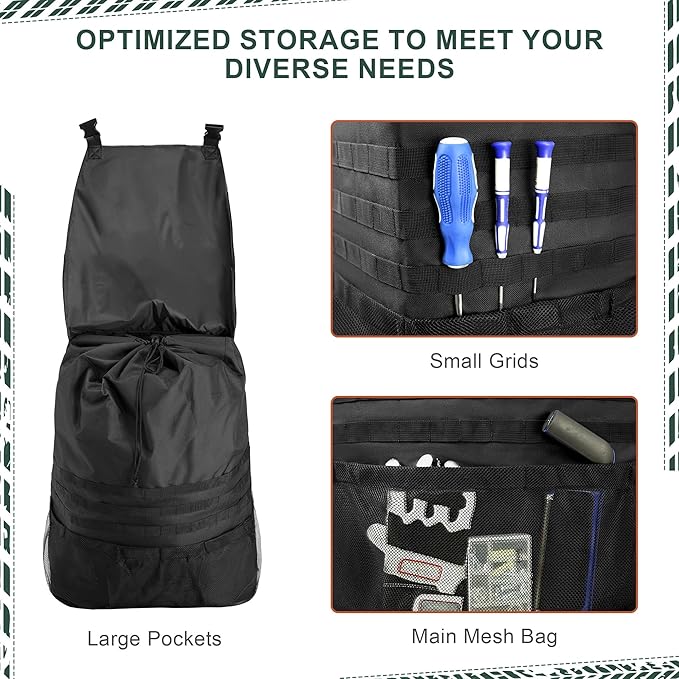 Himal Outdoors Spare Tire Trash Bag, Spare Tire Storage Bag,SUV Trunk Organizer for Outdoor Off-Road Recovery Gear,Black