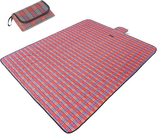 Wind Tour Family Outdoor Waterproof Durable Picnic Blankets with Carry Strap Foldable Sandproof Picnic Floor Mat for Kids Playground Camping Hiking Grass Travelling (1, Red-78.7 * 78.7 in)