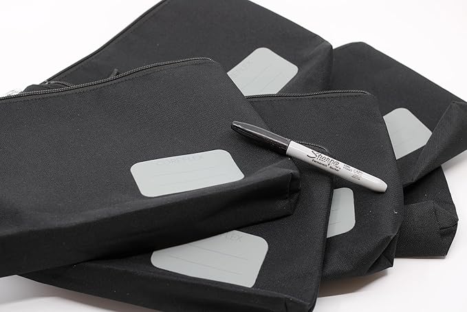 COREFLEX Premium Tool Pouch Zipper Bag, Small Tool Bag, Multipurpose Storage Pouch, Heavy Duty Flat Bottom Tool Bag with YKK Zipper (6 Pack Large 12inch Black)