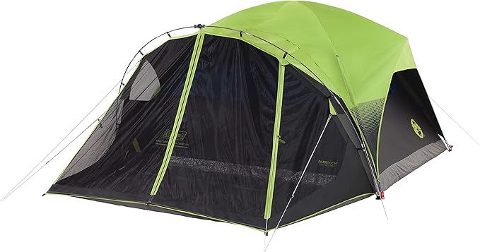 Coleman Carlsbad Dark Room Tent with Screened Porch, 4/6 Person Tent Blocks 90% of Sunlight to Keep Inside Cool, Weatherproof Shelter with Easy Setup, Made of PFAS-Free Materials