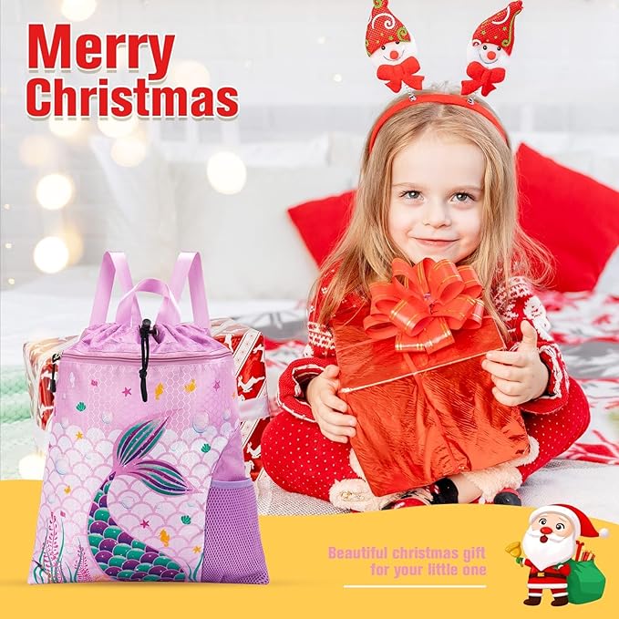 WAWSAM Gym Drawstring Backpack String Bag - 15” x 17” Sports Gym Bag for Kids Waterproof Swimming Beach Shopping Yoga Bag