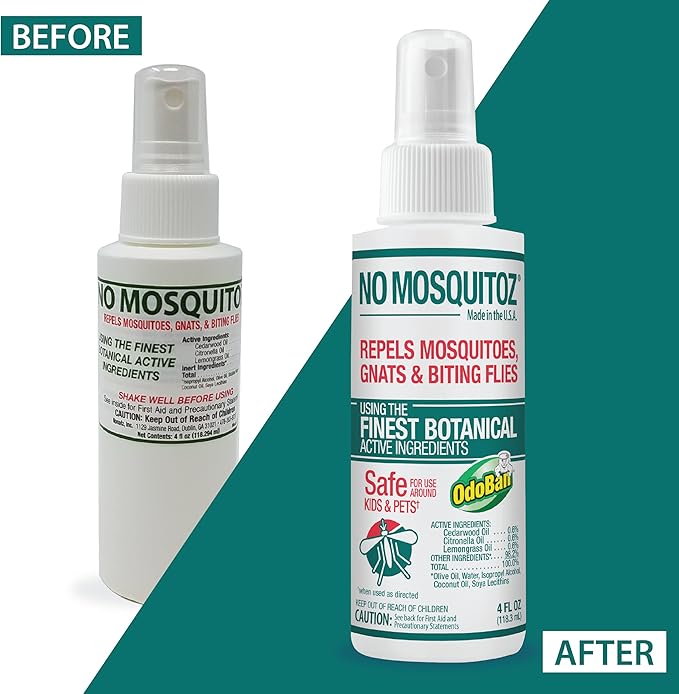 No Natz No Mosquitoz Botanical Bug Repellent, Effective for Gnat, Mosquito, and Biting Flies, Hand-Crafted and DEET-Free, Non-Greasy Formula, Made in The USA, 2 Ounce Spray Bottle