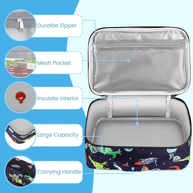 RLGPBON Kids Lunch Bag,Insulated Lunch Box for Girls Boys,Lunch Bag Toddler Teen,School Daycare Cute Travel bags