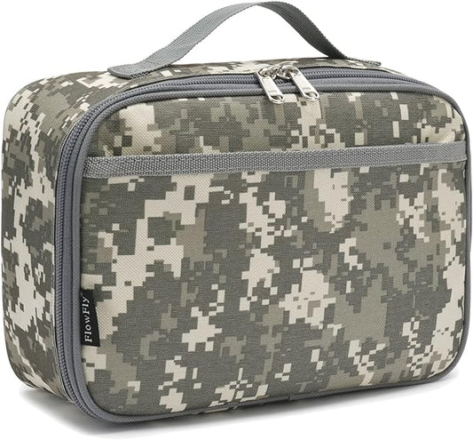 FlowFly Kids Lunch box Insulated Soft Bag Mini Cooler Back to School Thermal Meal Tote Kit for Girls, Boys, Digital