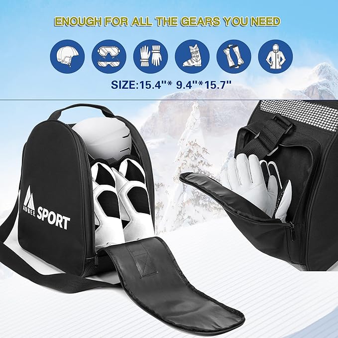 Multipurpose Ski Boot Bag - Large Capacity Waterproof Travel Ski Bag for Men and Women,Portable Snowboarding Gear Storage Bags Suitable for Ski Boots,Ski Clothing and Helmets