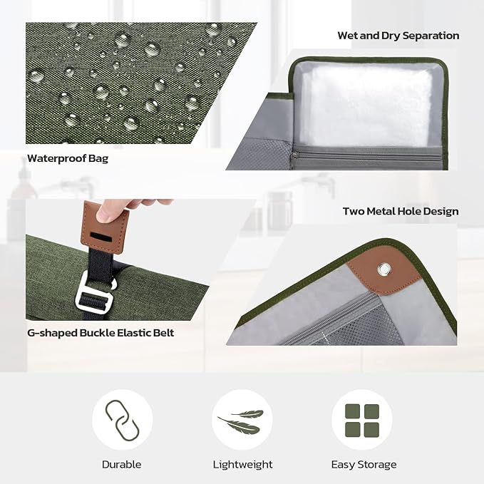 Toiletry Bag for Men, Travel Essentials Travel Toiletry Bag, Water-Resistant Compact Bathroom Roll Organizer for Hygiene, Shaving kit, Gifts for men