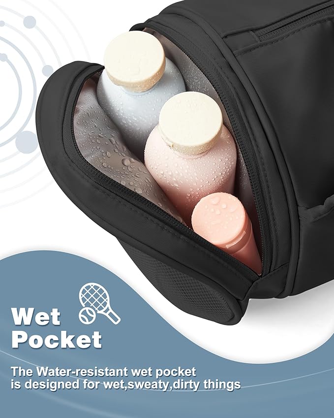 Gym Bag for Women,Men Small Duffle Travel Bags for Women Weekender Bag Waterproof Workout Bag Mini Carryon Sports/Swim Bags for Swimmers with Wet Clothes Compartments BLACK